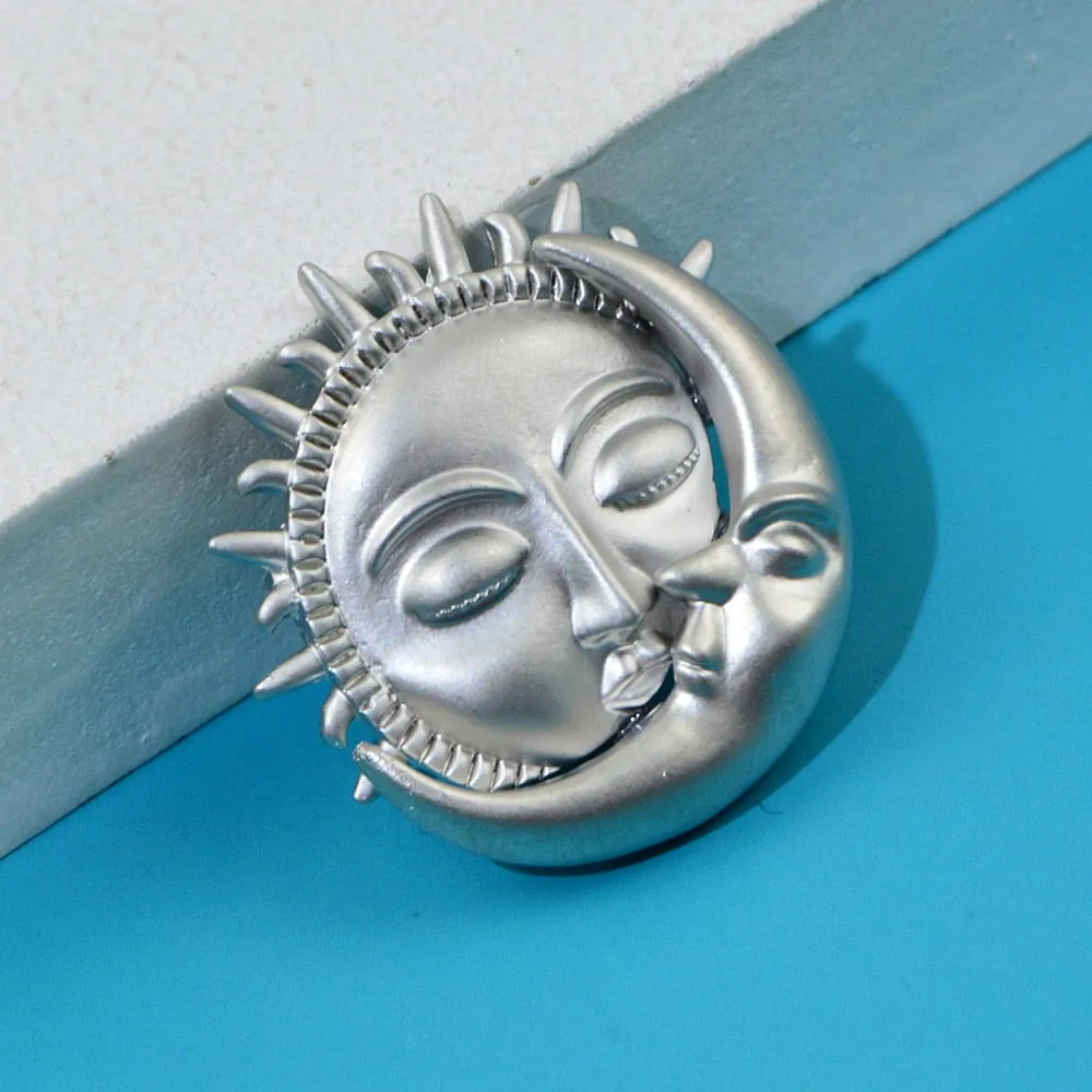 Fashion Matte Gold Silver Brooches For Men And Women
