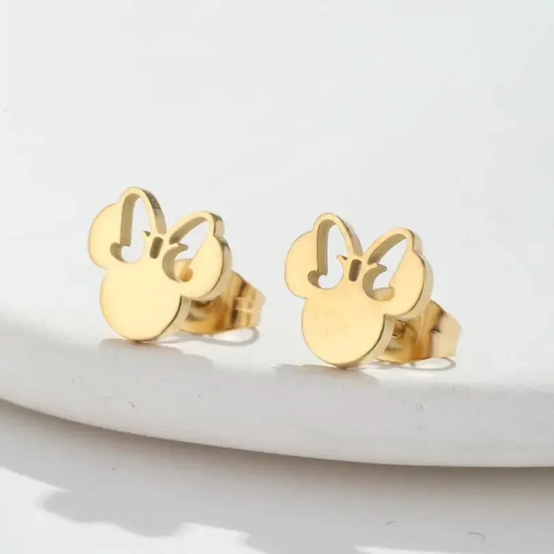 Fashion Mouse Charms Stud Earrings Cute Cartoon Bow Jewelry