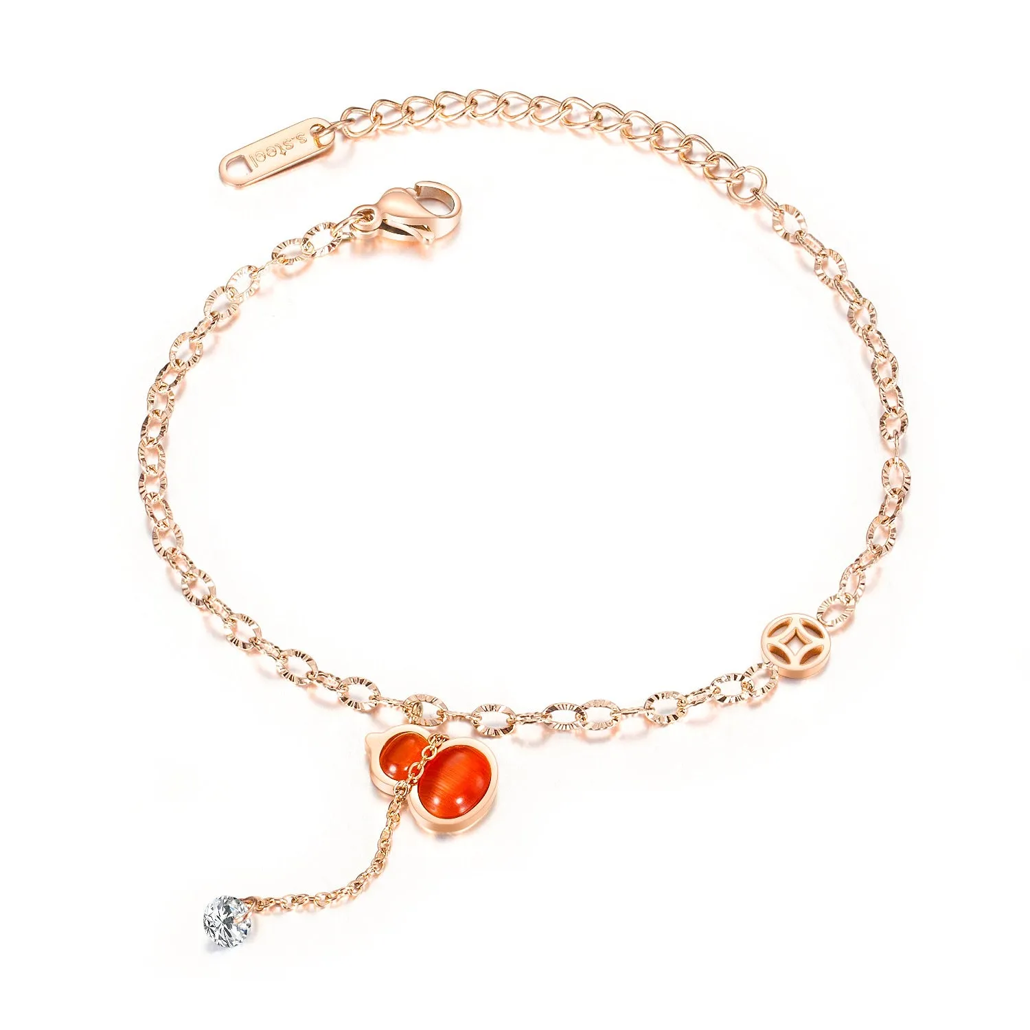 Fashion Niche Design Gourd Titanium Steel Anklet