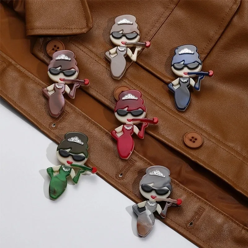 Fashion Pin Cartoon Arylic Women'S Brooches