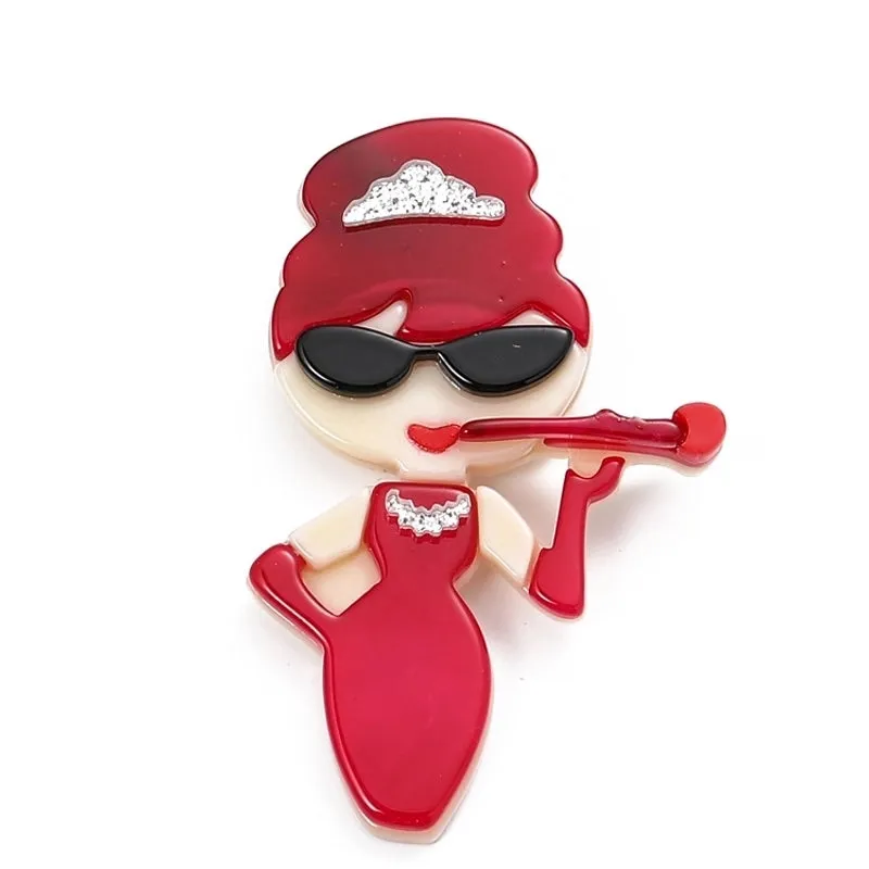 Fashion Pin Cartoon Arylic Women'S Brooches