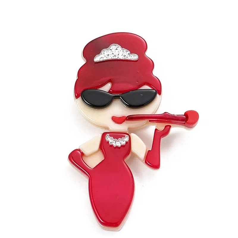 Fashion Pin Cartoon Arylic Women'S Brooches