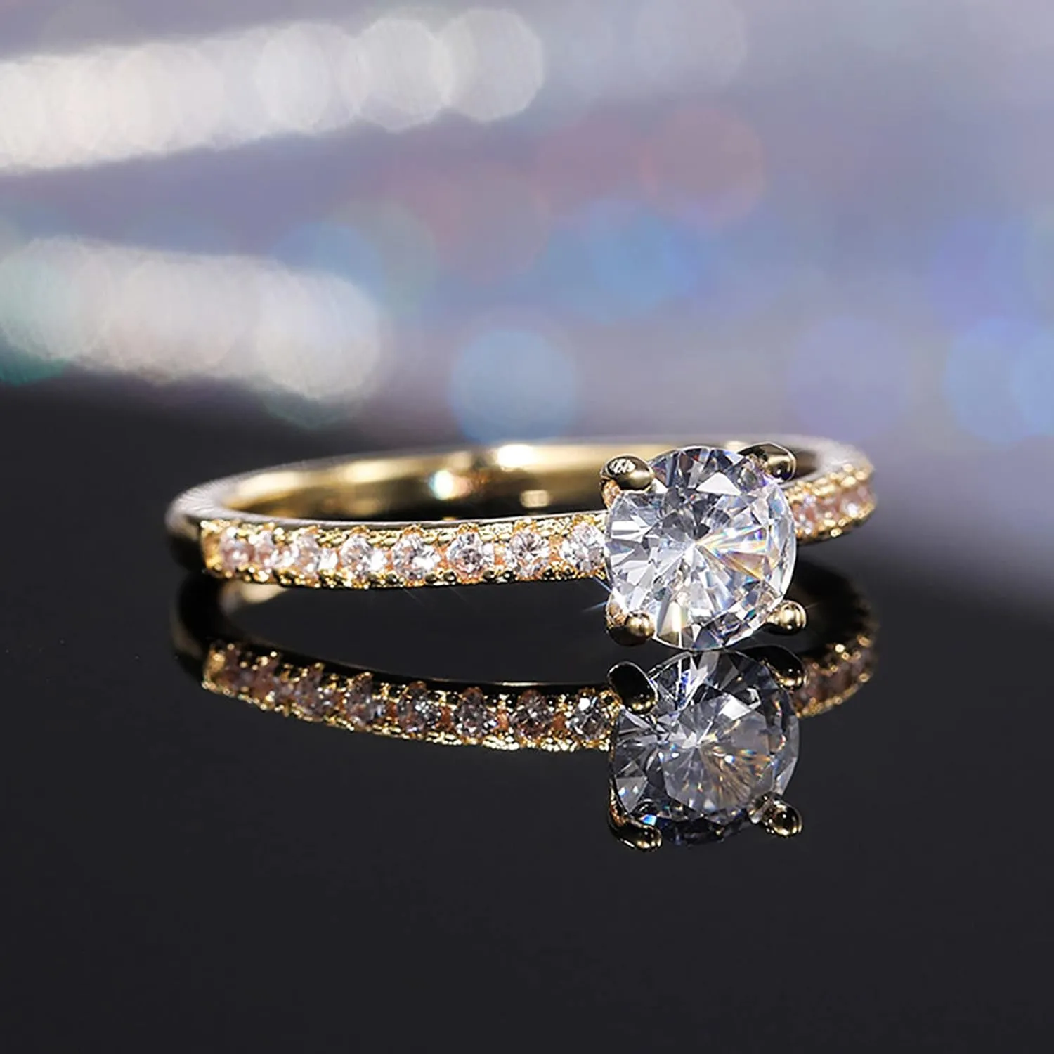 Fashion Square Cut Zircon Ring Minimalist Simulated Diamond Ring Wedding Band Stackable Rings for Women