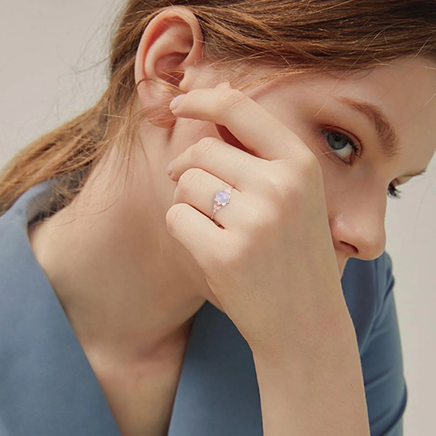 Fashion Women's Elegant Opal Ring Minimalist Design Rings Engagement Ring Anniversary Ring