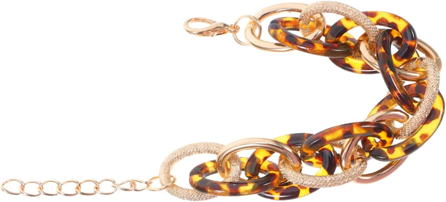 Fashionable Acrylic Bracelet for Women Trendy Minimalist Jewelry Leopard Pattern