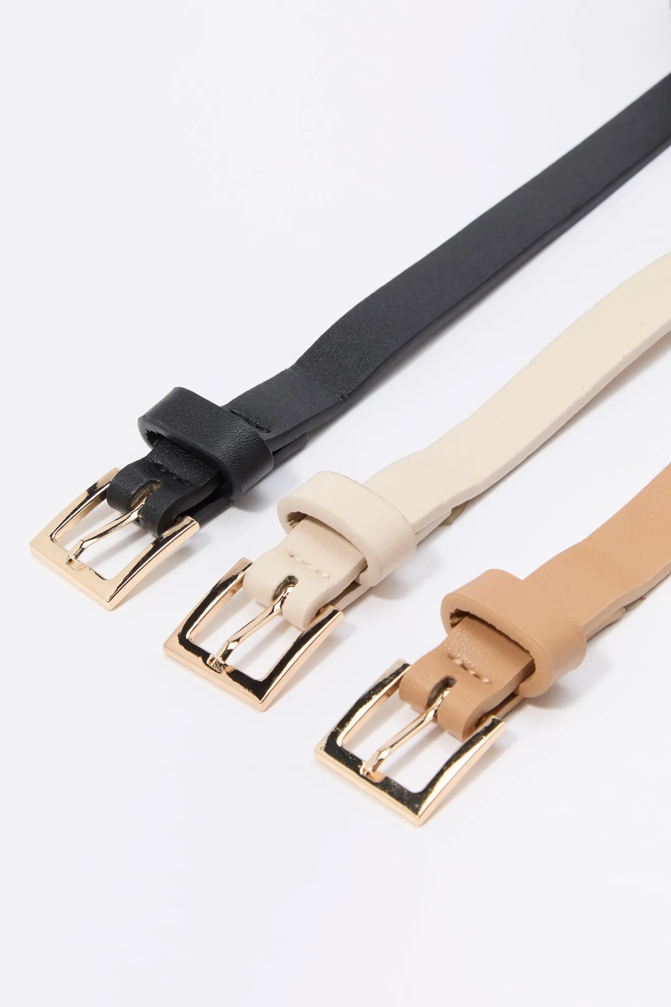 Faux Leather Belt (3 Pack)
