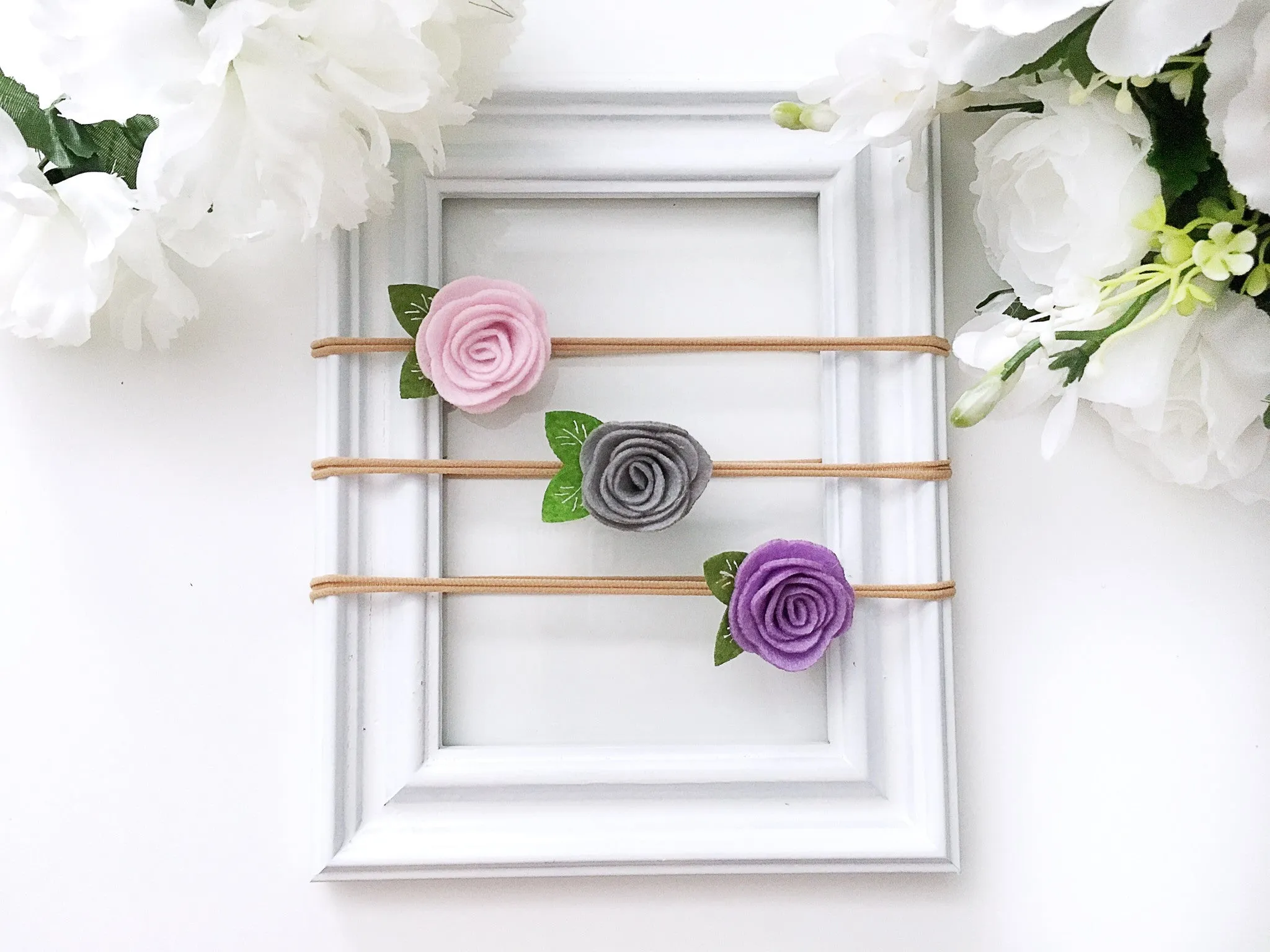 Felt Flower Nylon Headband - 3 Pack
