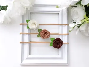 Felt Flower Nylon Headband - 3 Pack
