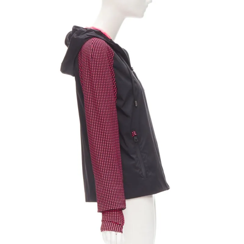 FENDI Karl Loves black pink polka dot nylon activewear windbreaker jacket
