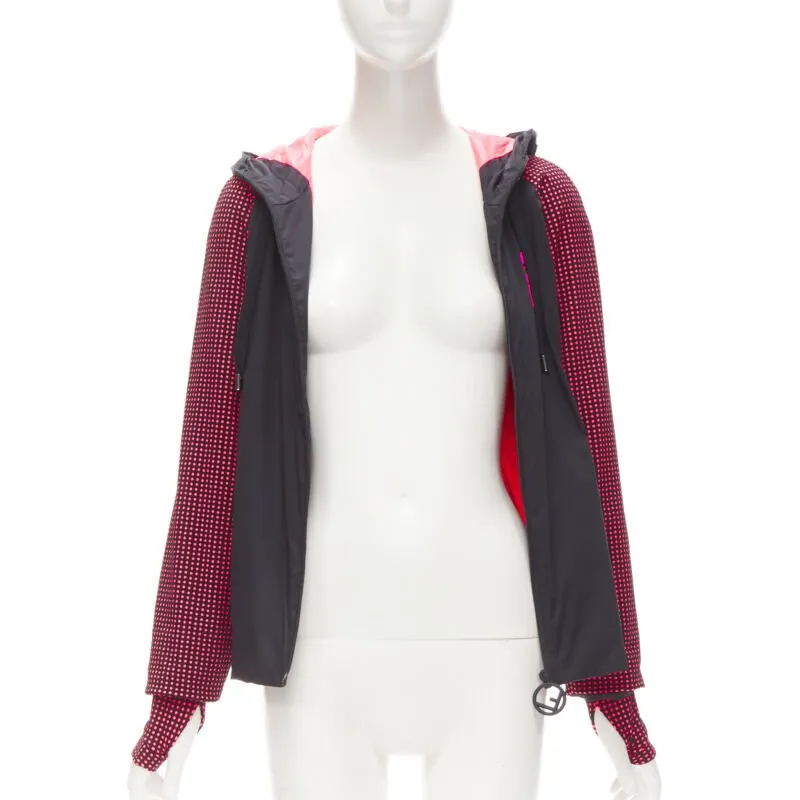 FENDI Karl Loves black pink polka dot nylon activewear windbreaker jacket