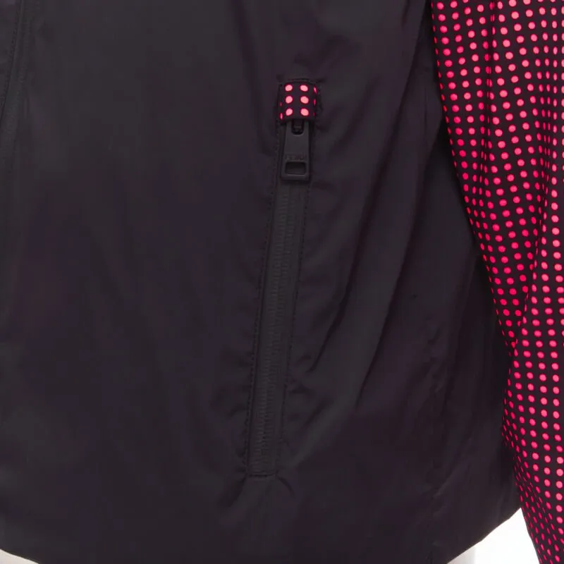 FENDI Karl Loves black pink polka dot nylon activewear windbreaker jacket