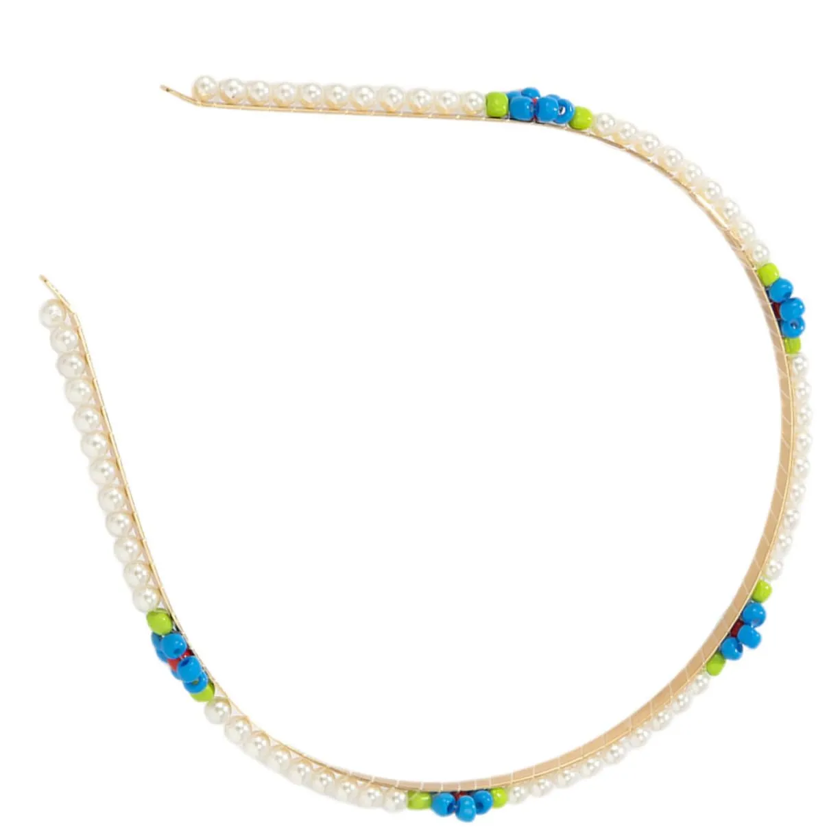 Festival Ready Metal Headband Women's Pearl Daisy Flower Bridal Accessory