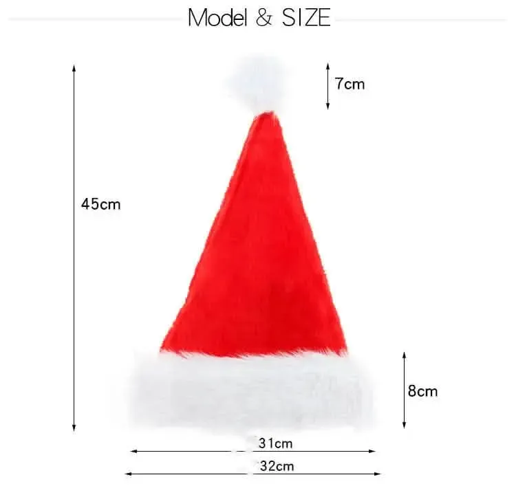 Festive Extra-Thick Plush Santa Hats for Merry Holiday Gatherings