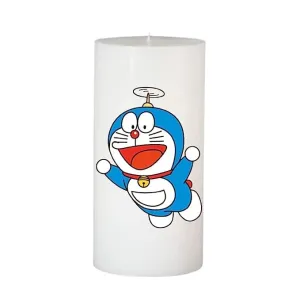 Floish Decor Premium Cartoon Character Printed Pillar Candle | Kids Candle | Home Decor Candle | Gift Candle (Doraemon, 3x6 Inches)