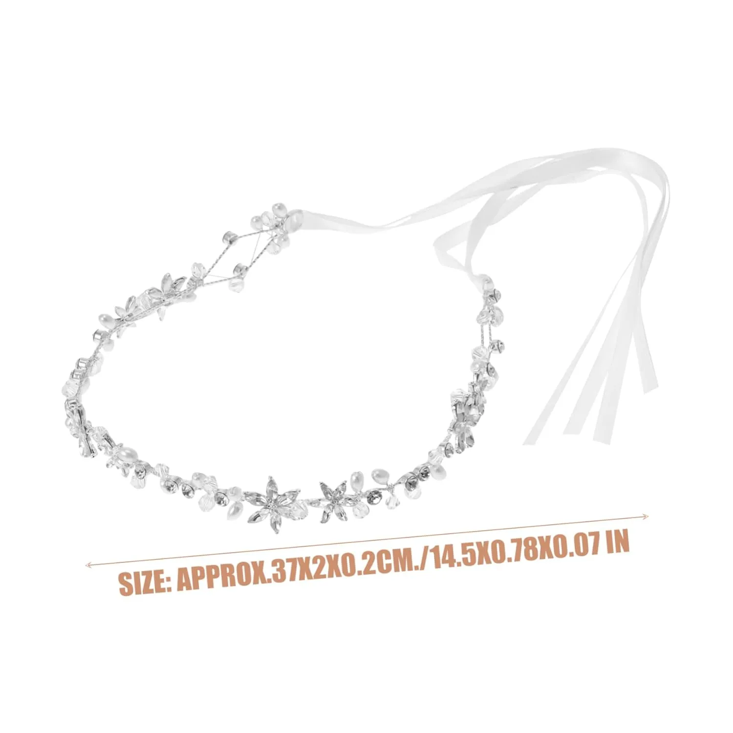 Floral Headdress Hair Bands for Women Floral Vines Flower Hair Accessories Tiara for Girls Floral Hair Accessories Bridal Hair Headband Crystal Wreath The Flowers Girl Child Crown, Silver