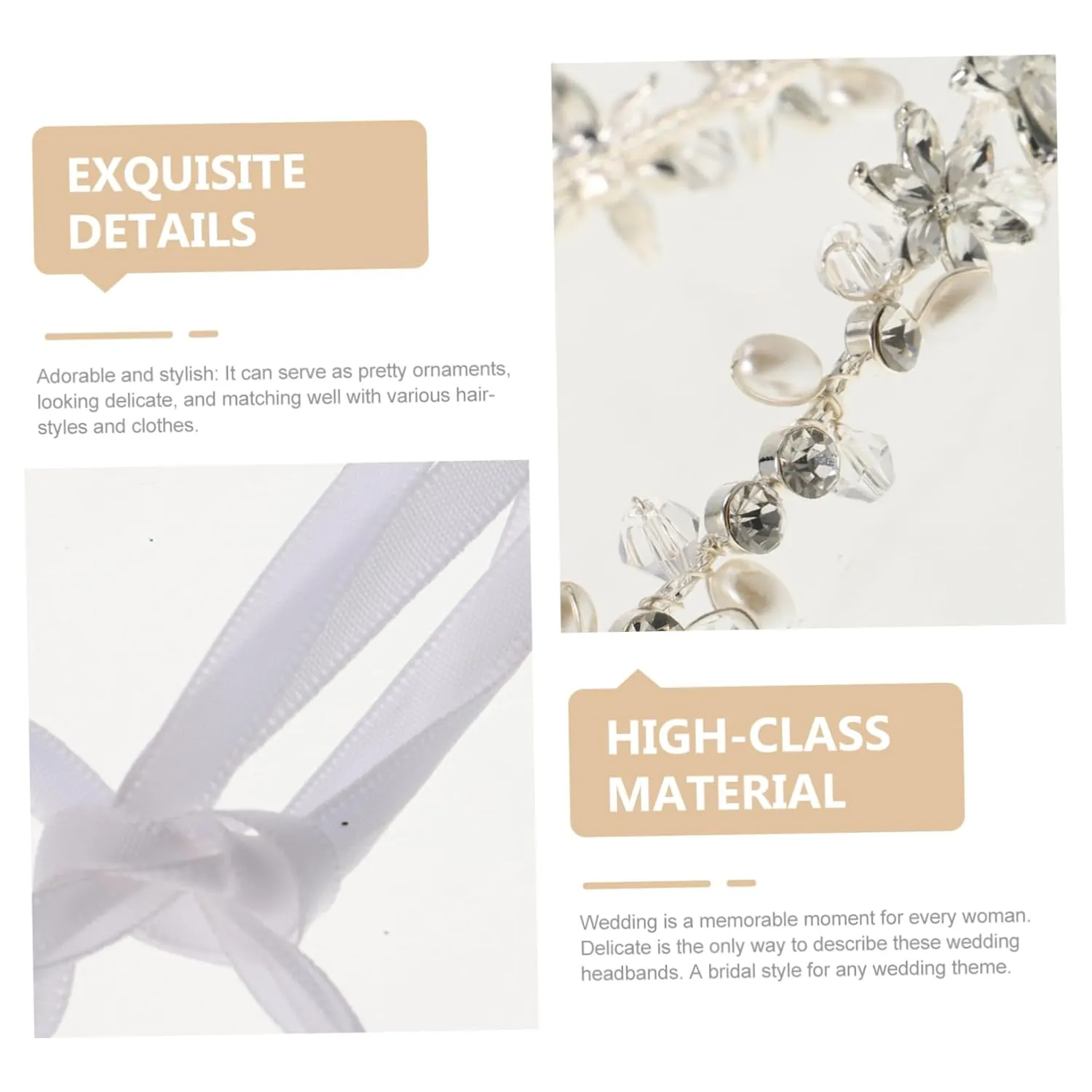 Floral Headdress Hair Bands for Women Floral Vines Flower Hair Accessories Tiara for Girls Floral Hair Accessories Bridal Hair Headband Crystal Wreath The Flowers Girl Child Crown, Silver