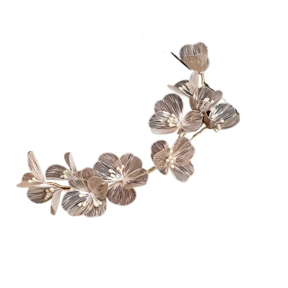 Flower Hairband Bridal Hair Pearl Crystal Headband Party Tiara Crown Wedding Hair Accessories