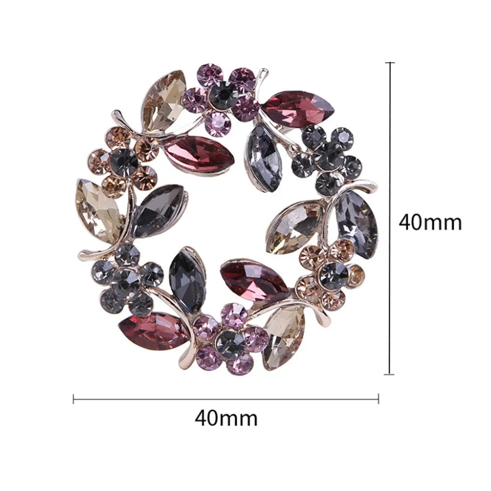 Flowers Crystal Brooches Women Fashion Clothing Pins And Brooch
