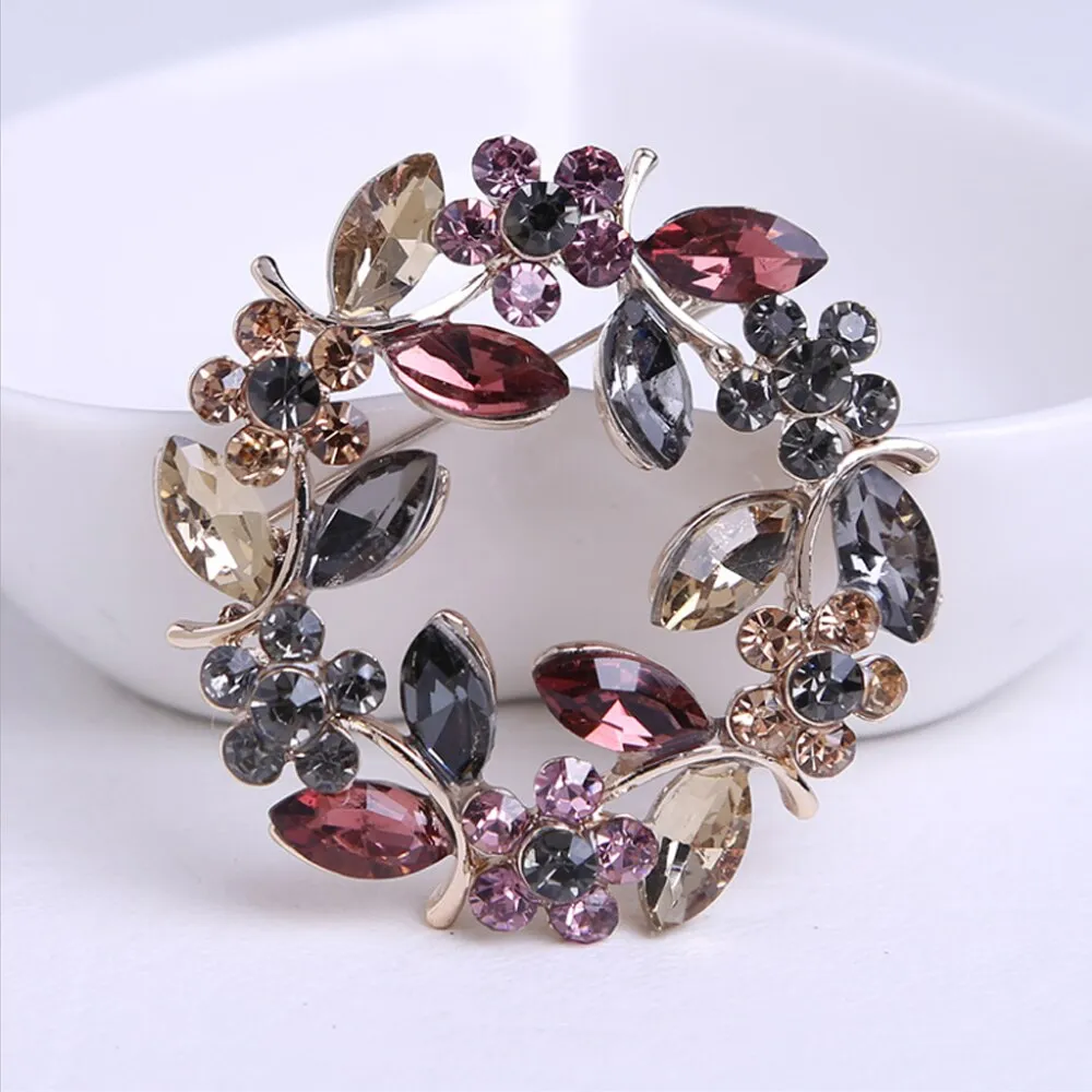 Flowers Crystal Brooches Women Fashion Clothing Pins And Brooch