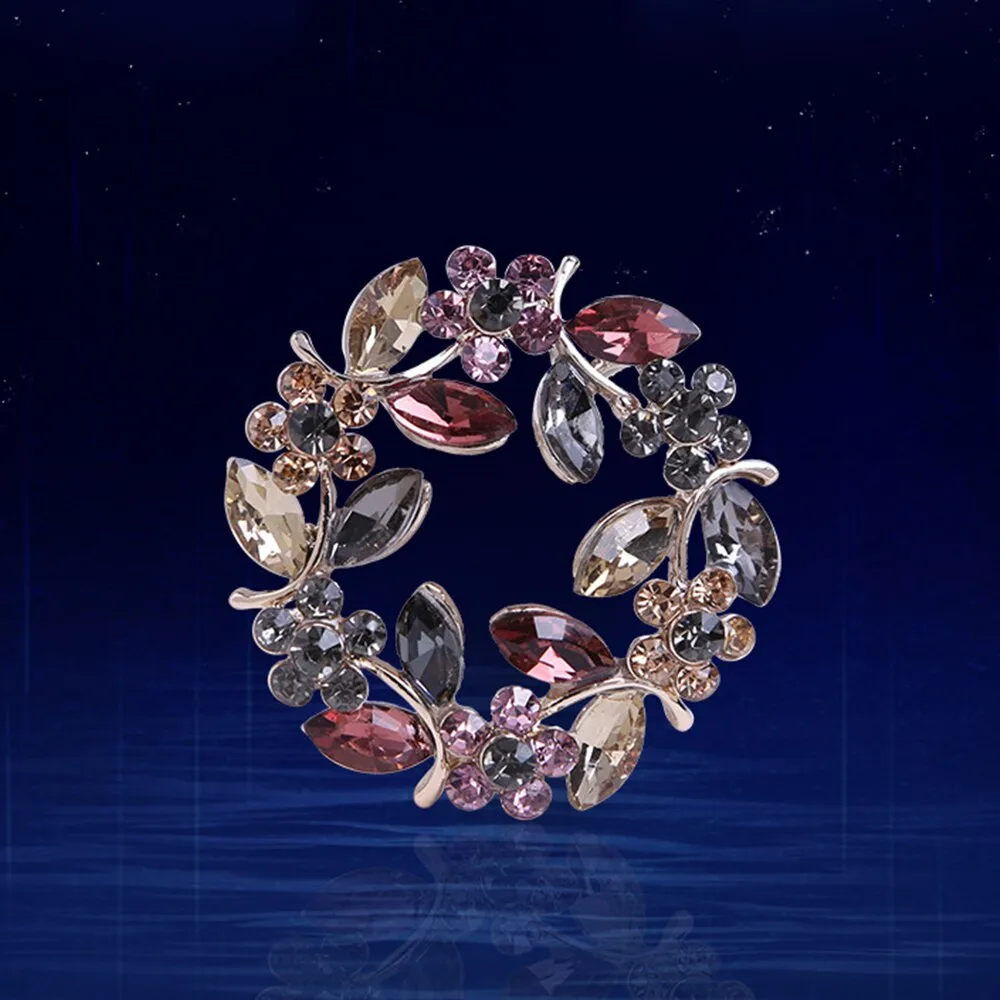 Flowers Crystal Brooches Women Fashion Clothing Pins And Brooch