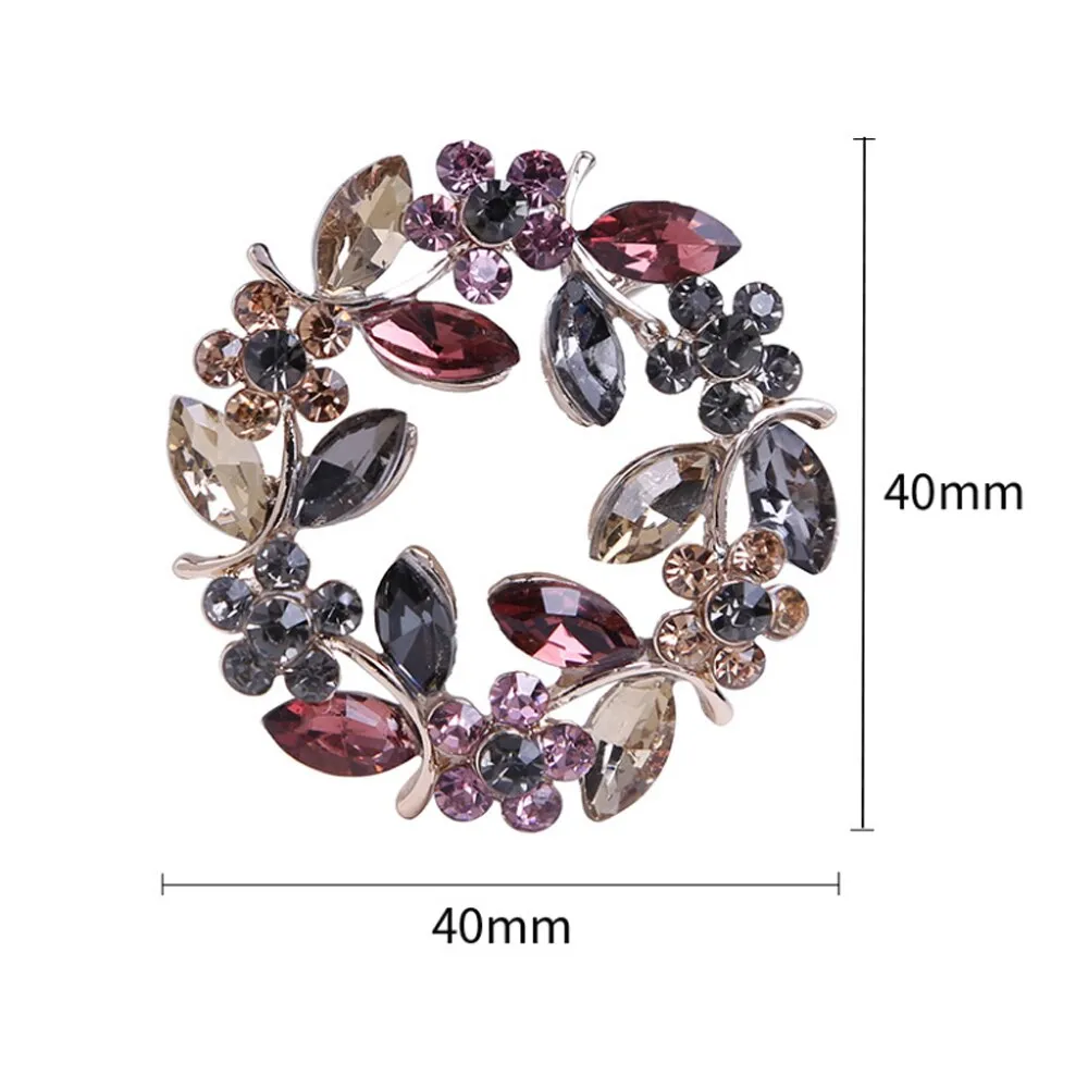 Flowers Crystal Brooches Women Fashion Clothing Pins And Brooch
