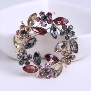 Flowers Crystal Brooches Women Fashion Clothing Pins And Brooch