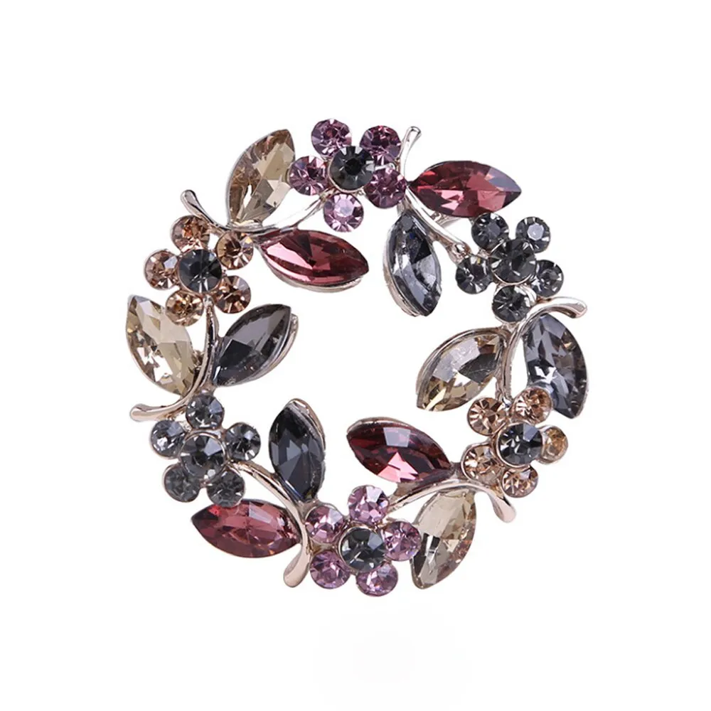 Flowers Crystal Brooches Women Fashion Clothing Pins And Brooch