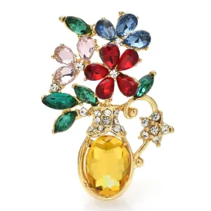 Flowers In Vase Brooches For Women