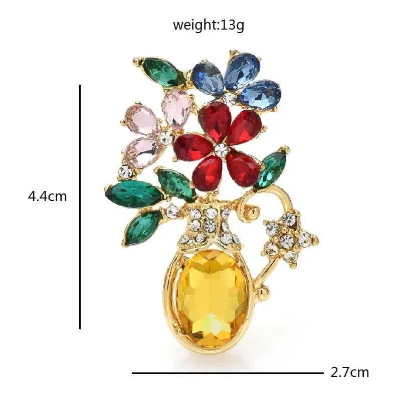 Flowers In Vase Brooches For Women