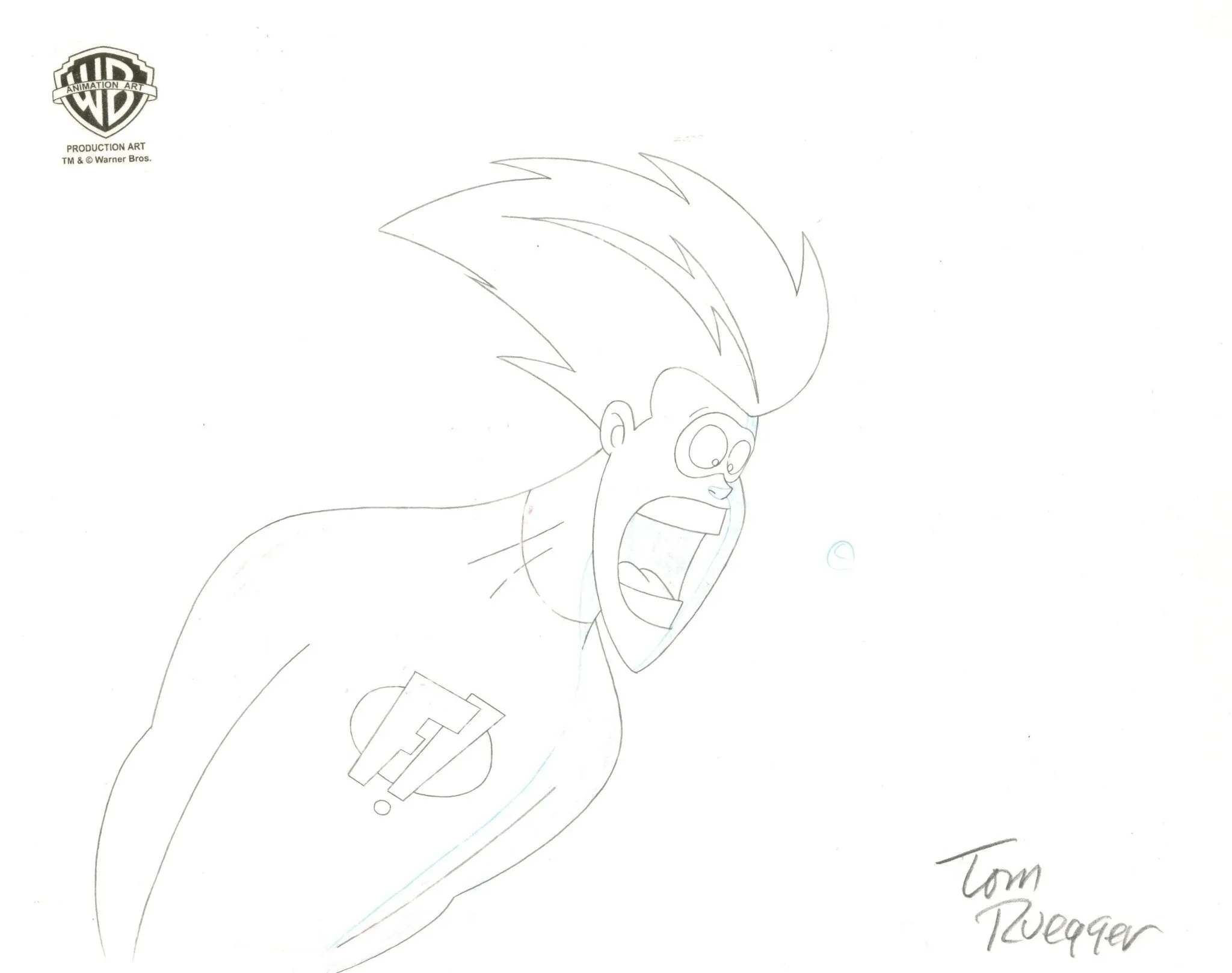 Freakazoid Original Production Cel with Matching Drawing Signed by Tom Ruegger: Freakazoid