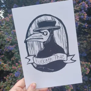 'Fucketh That' plague doctor A5 Print
