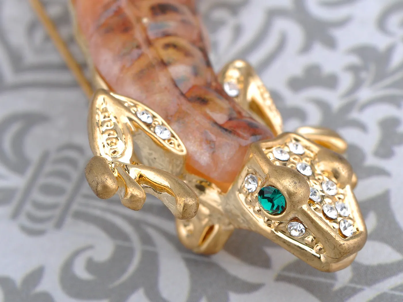 Fun Crawl Gecko Acry Bodied Critter Pin Brooch