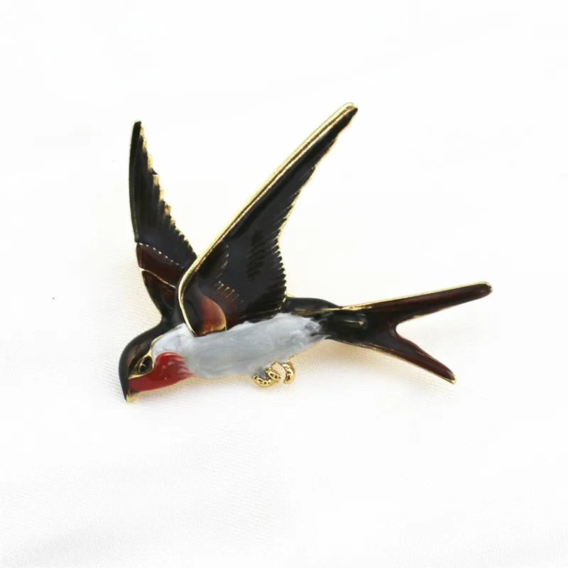 Funny colorful swallow brooch girl student clothing school bag accessories