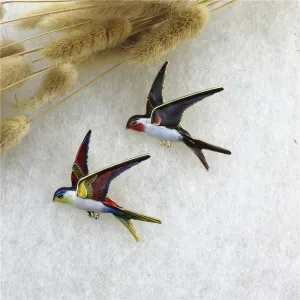 Funny colorful swallow brooch girl student clothing school bag accessories