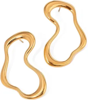 Geometric Hollow Hoop Earrings | Trendy Modern Minimalist Jewelry for Women
