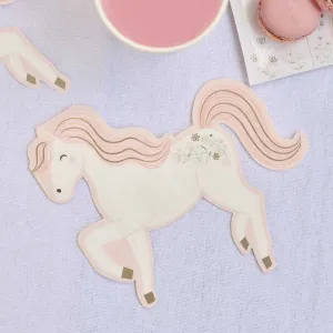 Ginger Ray Horse Princess Party Napkins - 16 Pkt