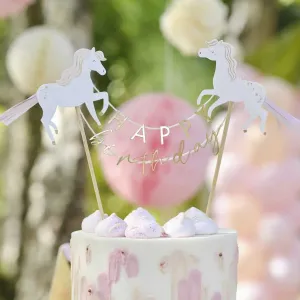 Ginger Ray Princess Pony Happy Birthday Cake Topper