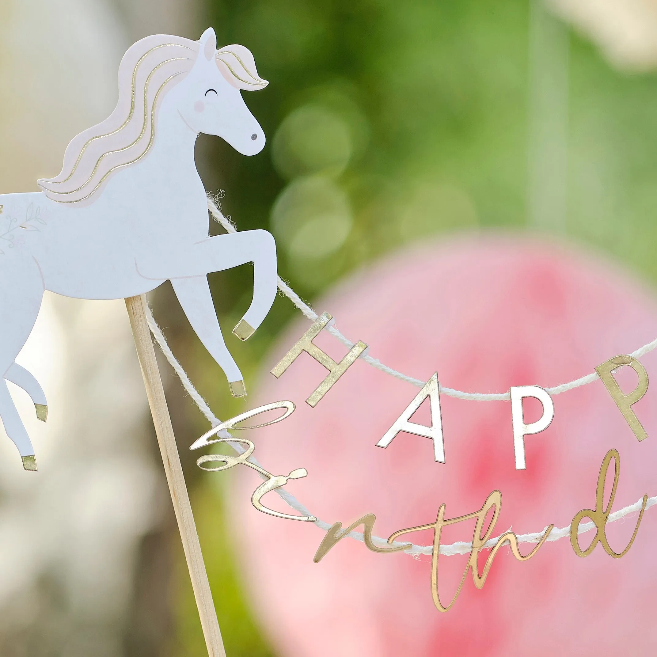 Ginger Ray Princess Pony Happy Birthday Cake Topper