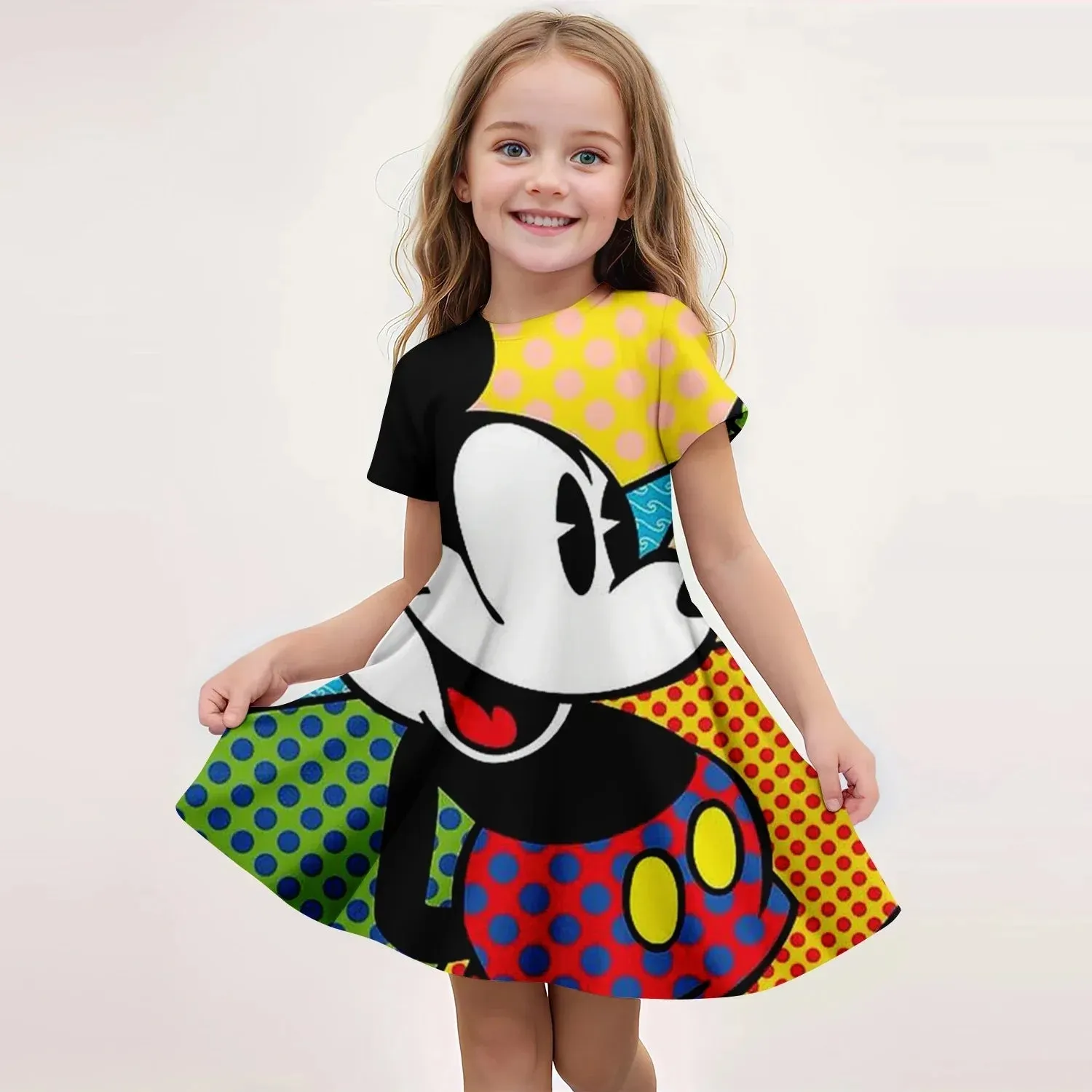 Girl 3D Print Disney Mickey Mouse Dress