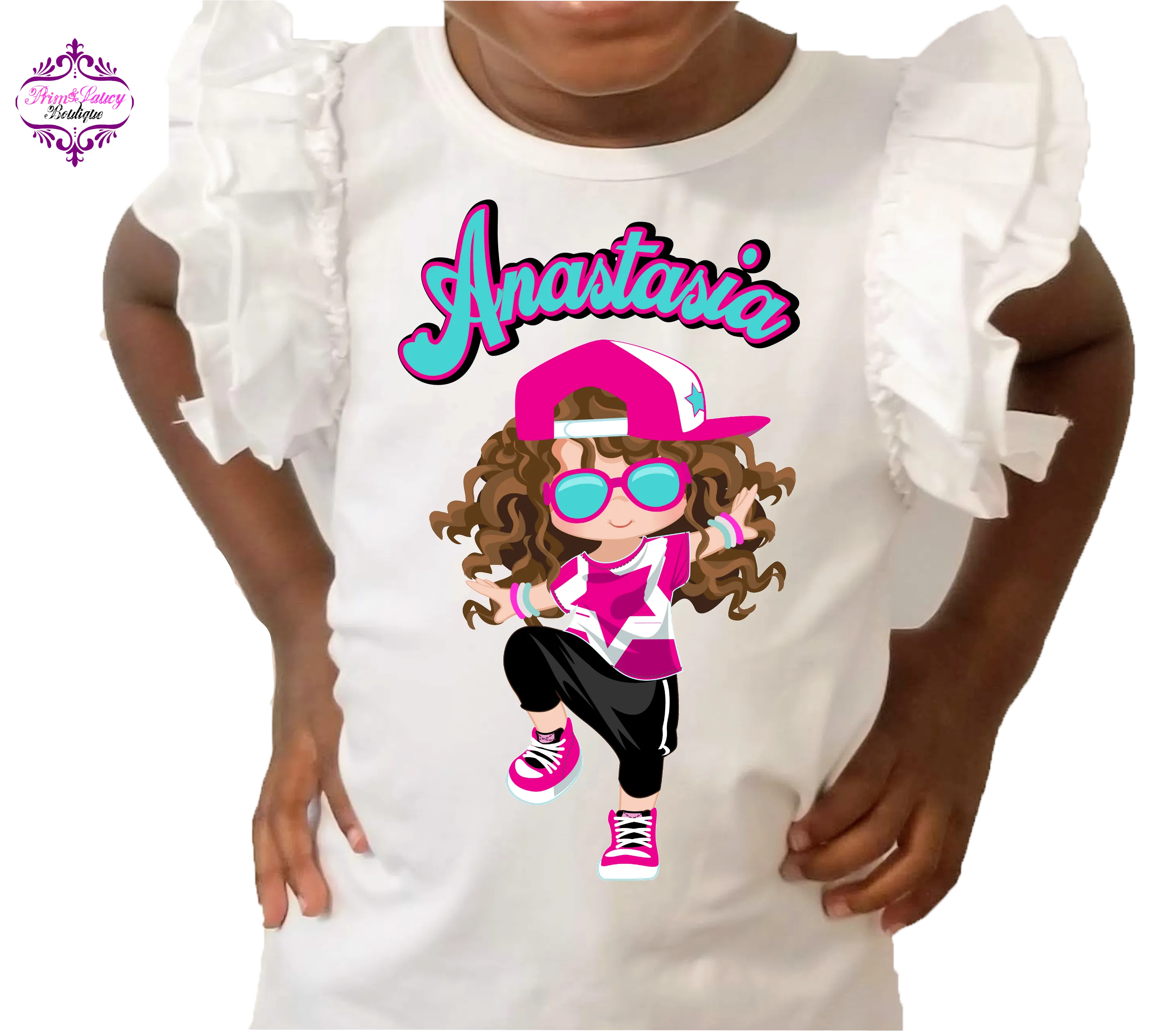 Girls Fun Character Tees, 4 Skin Tones