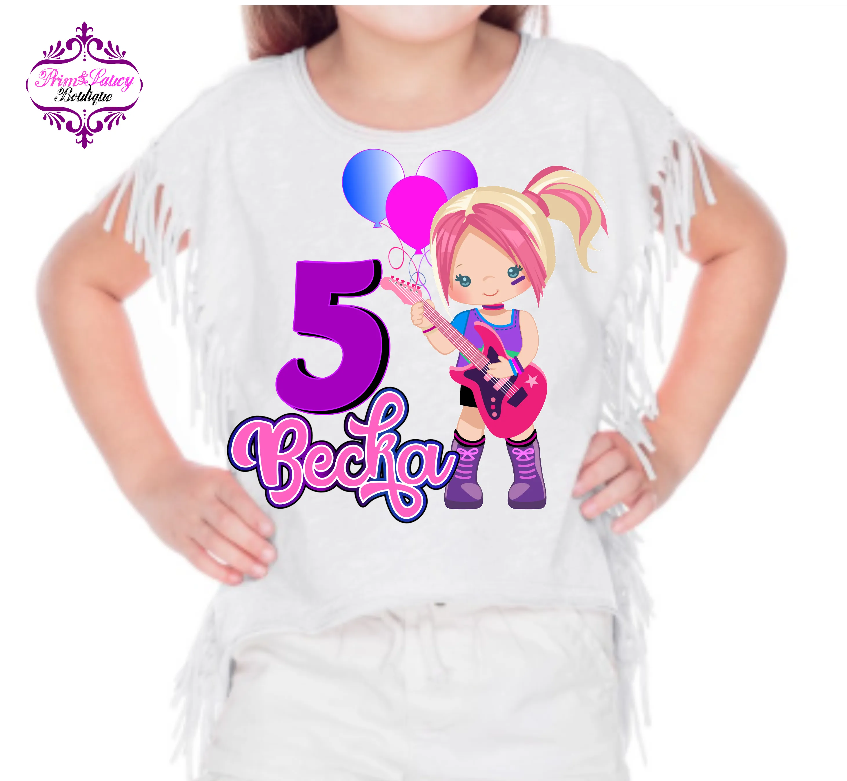 Girls Fun Character Tees, 4 Skin Tones