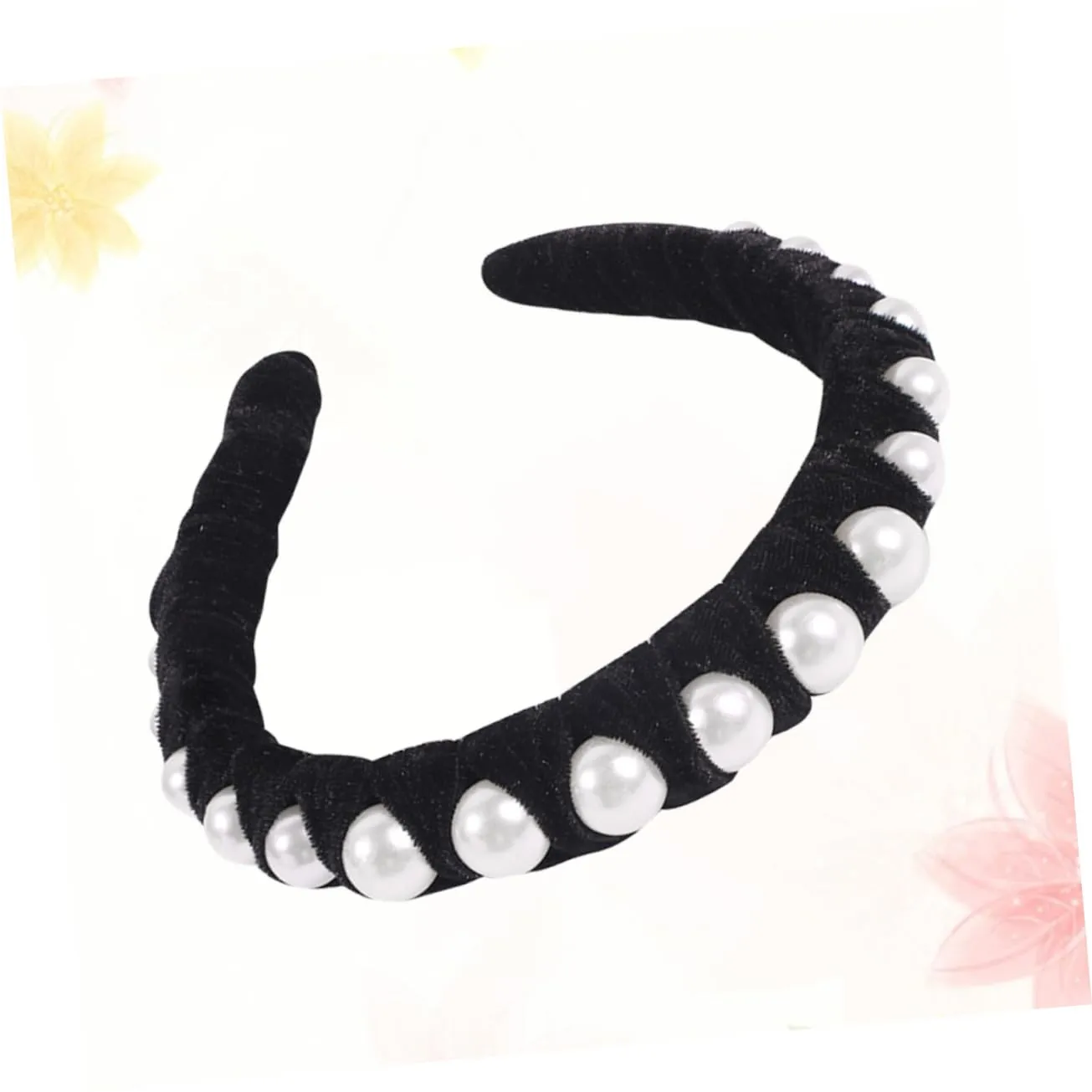 Girls Hair Accessories Gold Velvet Headdress Pearls Boho Style Hair Band