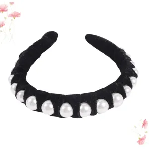 Girls Hair Accessories Gold Velvet Headdress Pearls Boho Style Hair Band