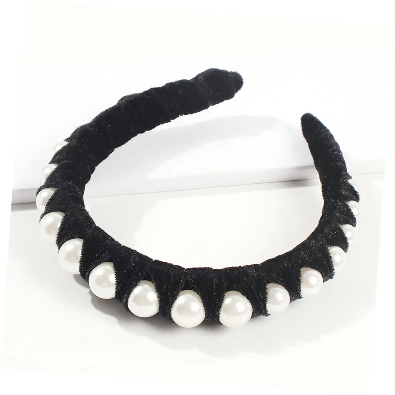 Girls Hair Accessories Gold Velvet Headdress Pearls Boho Style Hair Band