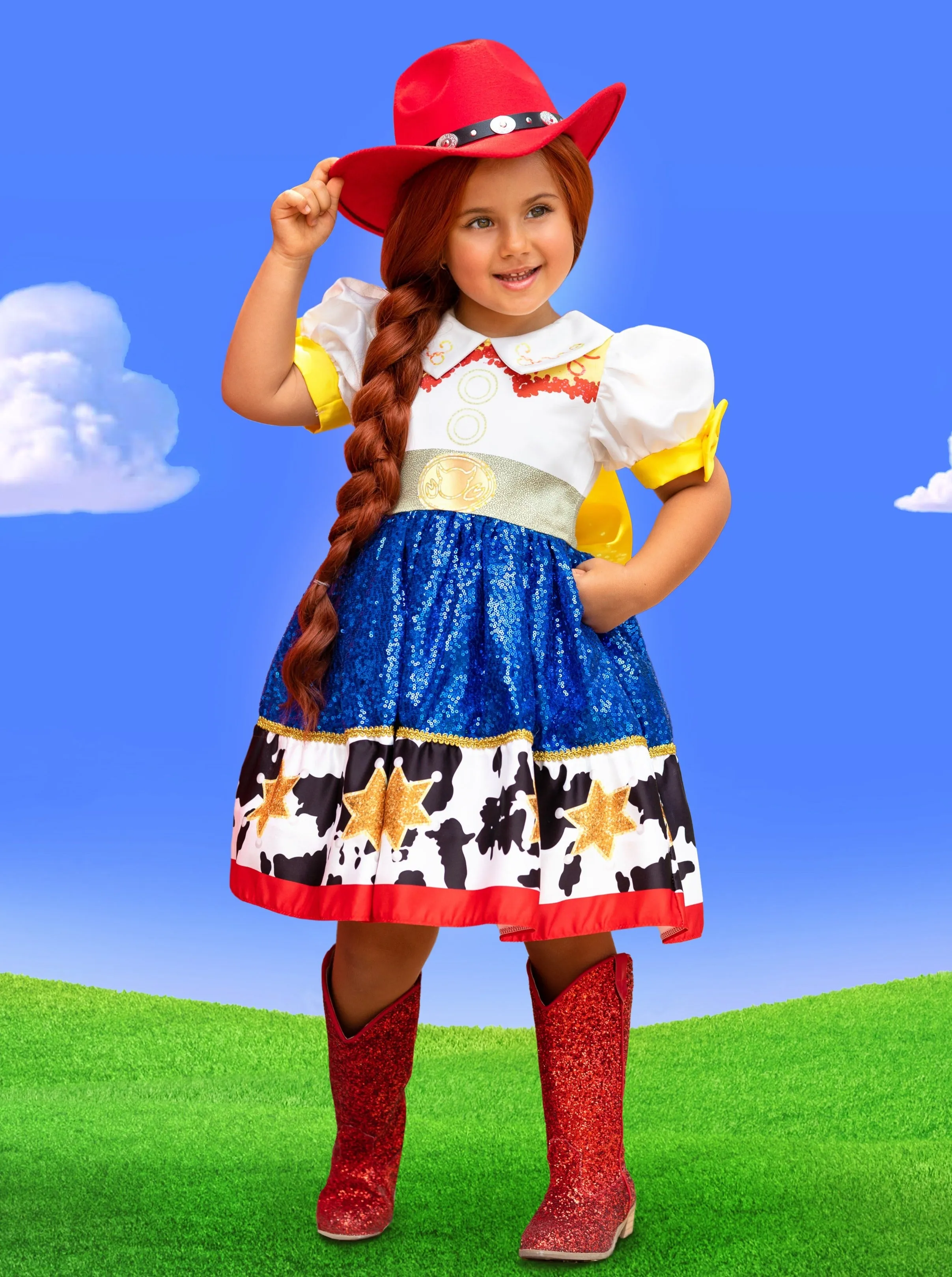 Girls Toy Story Jessie Inspired Sparkle Costume Dress