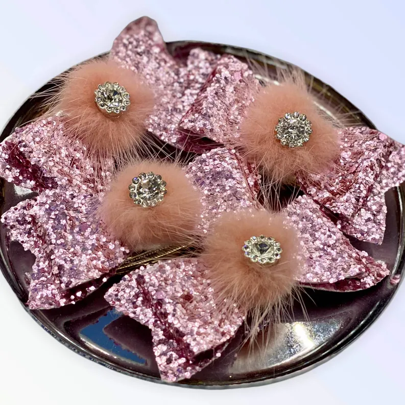 Glamoratzzi Pom Pom Hair Barrettes from Bark 5th Avenue