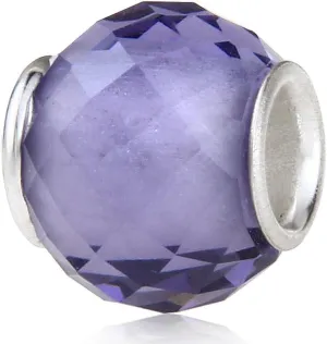 Glass Birthstone Charm with 925 Sterling Silver Core Birthday Charm Anniversary Charm for Pandora Charm Bracelet
