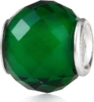 Glass Birthstone Charm with 925 Sterling Silver Core Birthday Charm Anniversary Charm for Pandora Charms Bracelelt