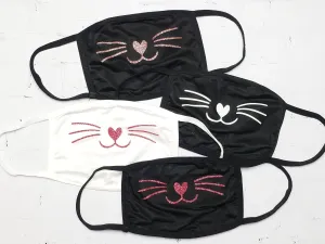 Glitter Kitty Mouth and Whiskers Masks - Cute Masks for Birthday Party, Work or Girls Night Out