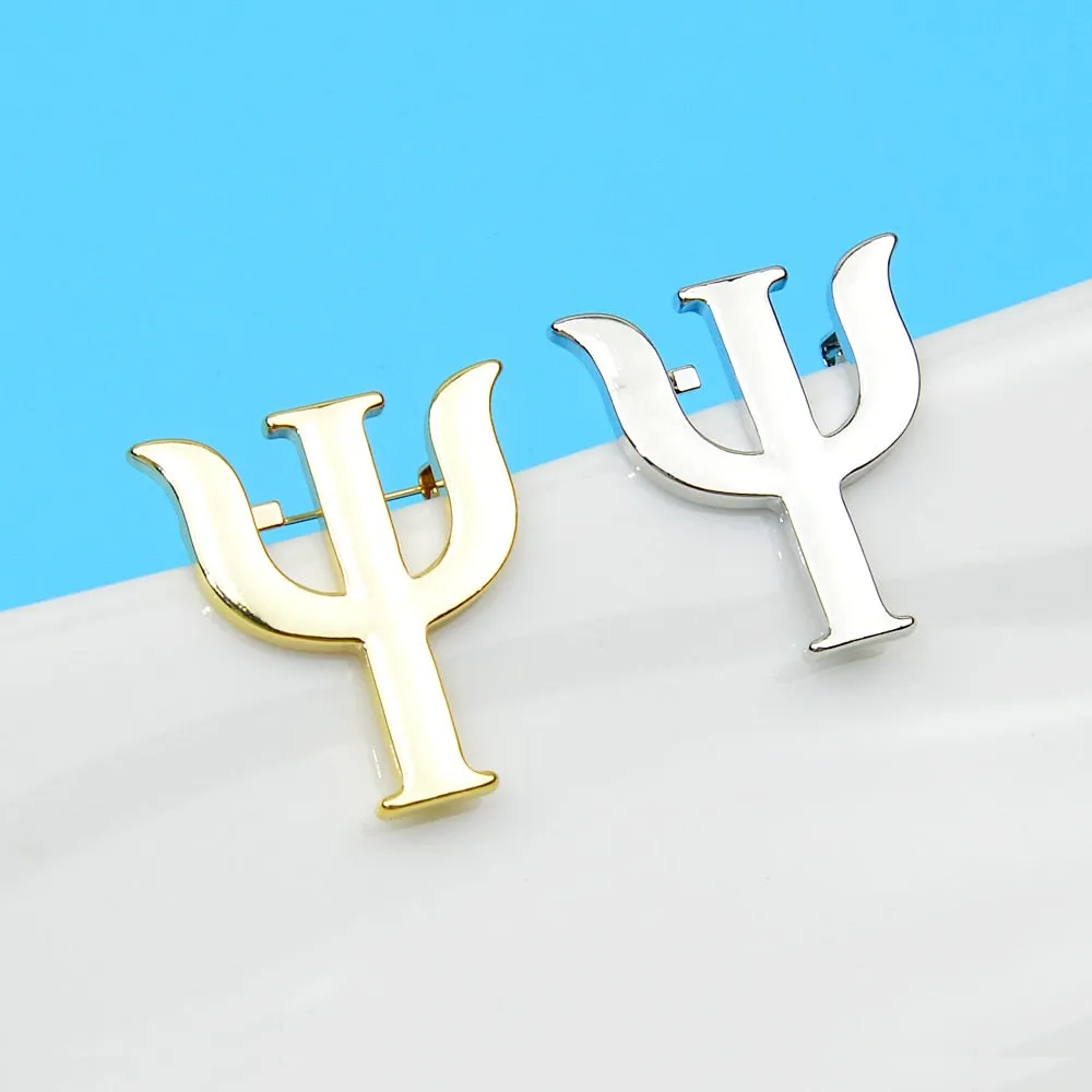 Gold And Silver Color Balance Brooch Logo Design Creative Psychology Pin